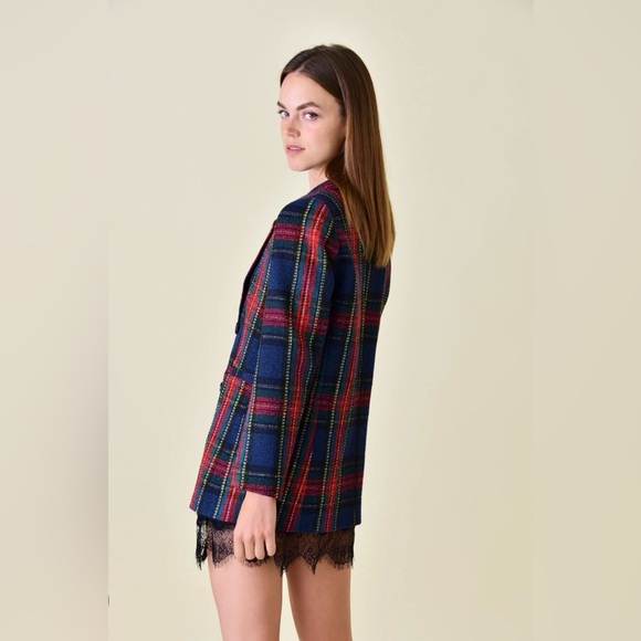 NWT FORE Tweed Double Breasted Tartan Blazer - Picture 4 of 11